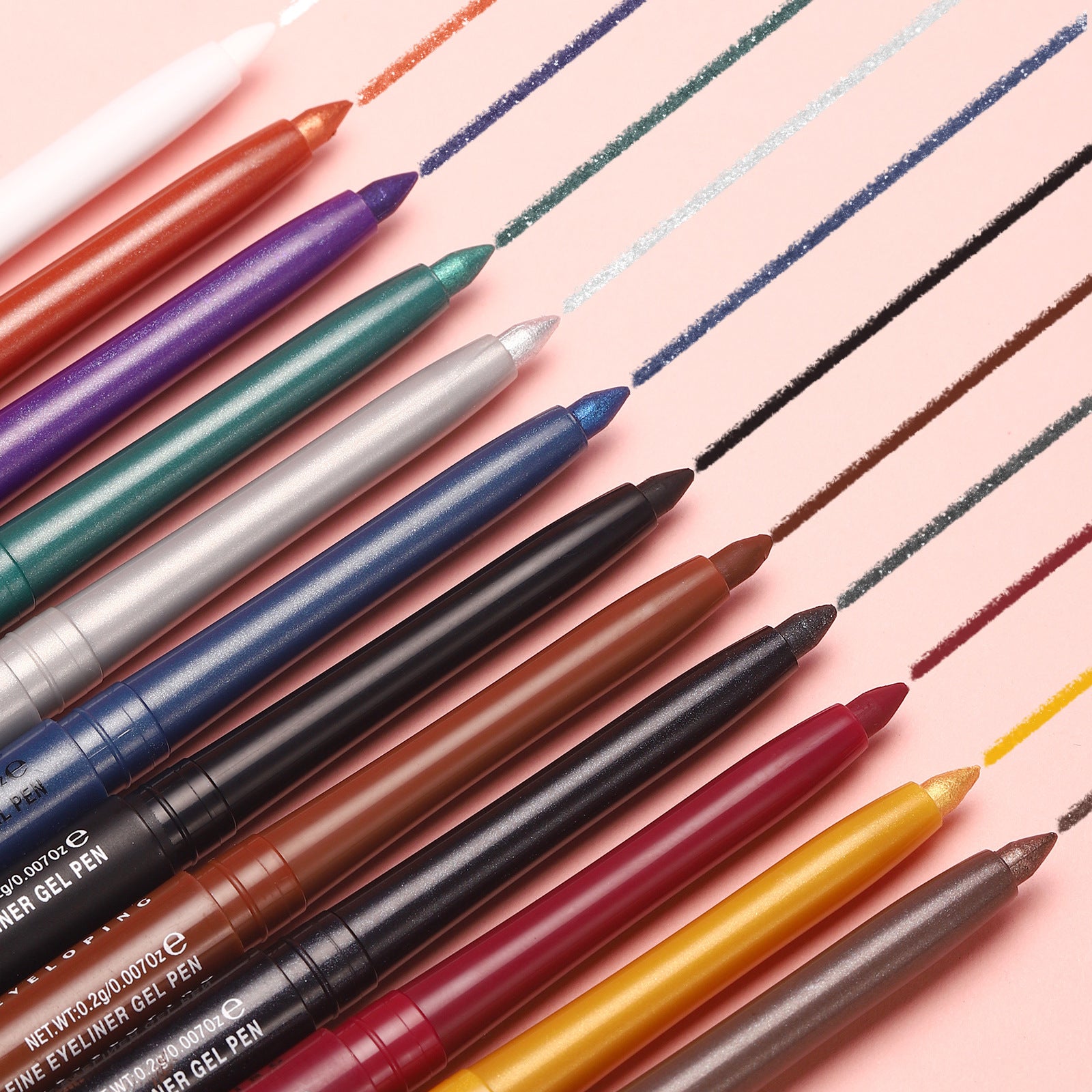 Colorful  Glitter Eyeliner Pencils Waterproof & Smudgeproof For Party, Halloween, Cosplay Makeup 12 Vibrant Shades