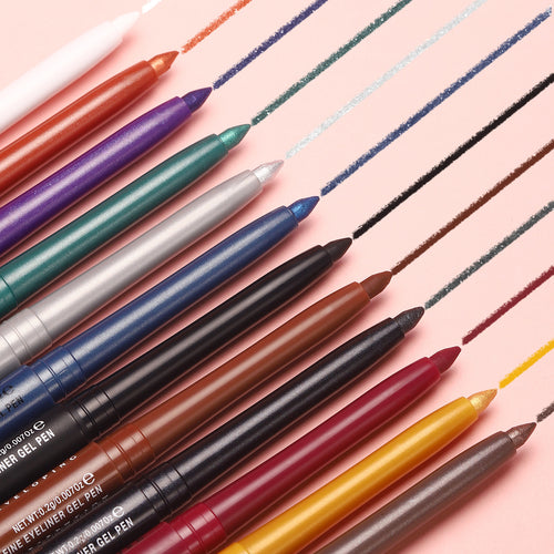 Colorful  Glitter Eyeliner Pencils Waterproof & Smudgeproof For Party, Halloween, Cosplay Makeup 12 Vibrant Shades
