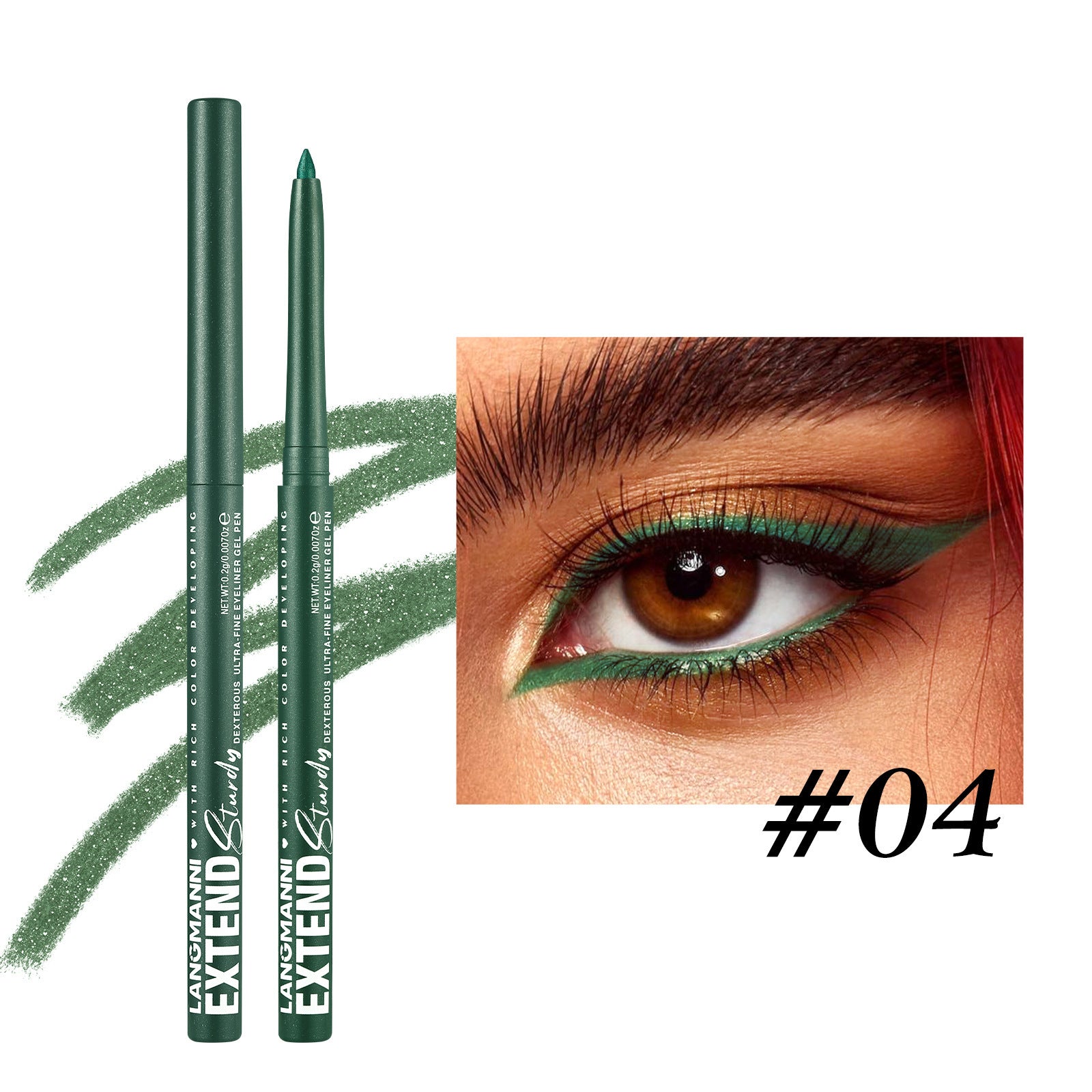 Colorful  Glitter Eyeliner Pencils Waterproof & Smudgeproof For Party, Halloween, Cosplay Makeup 12 Vibrant Shades