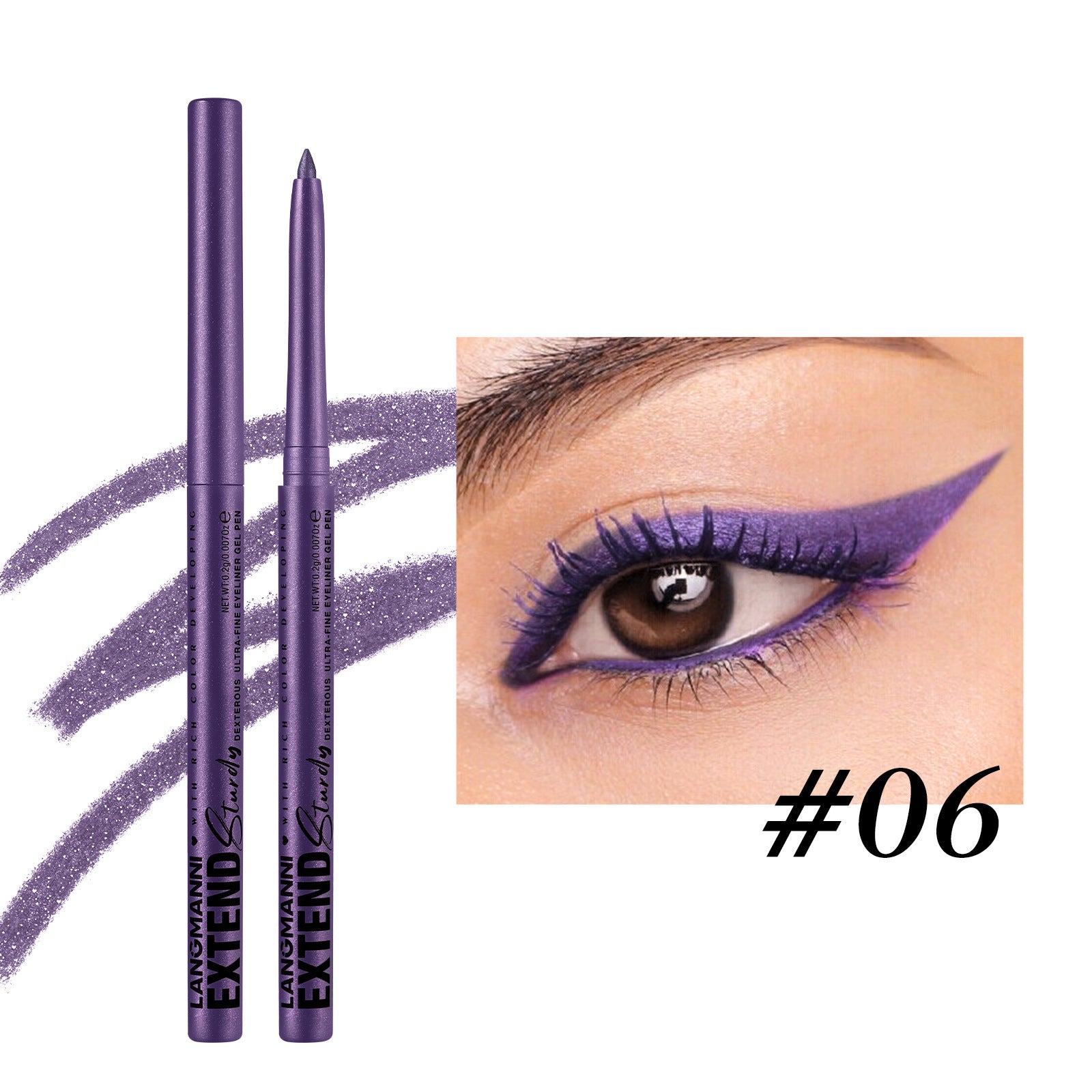 Colorful  Glitter Eyeliner Pencils Waterproof & Smudgeproof For Party, Halloween, Cosplay Makeup 12 Vibrant Shades