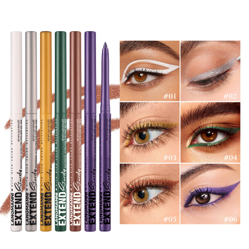 Colorful  Glitter Eyeliner Pencils Waterproof & Smudgeproof For Party, Halloween, Cosplay Makeup 12 Vibrant Shades